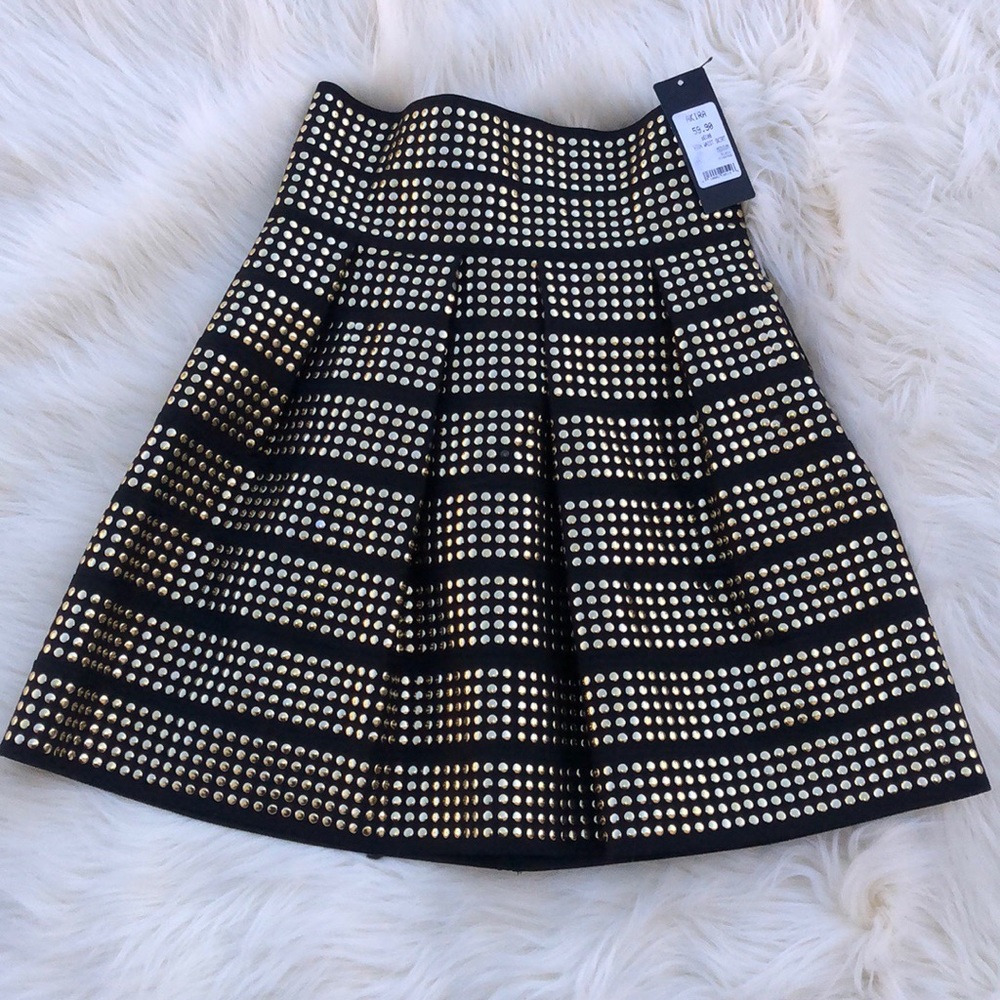 NEW!! GOLD STUDDED MINI SKATER SKIRT!